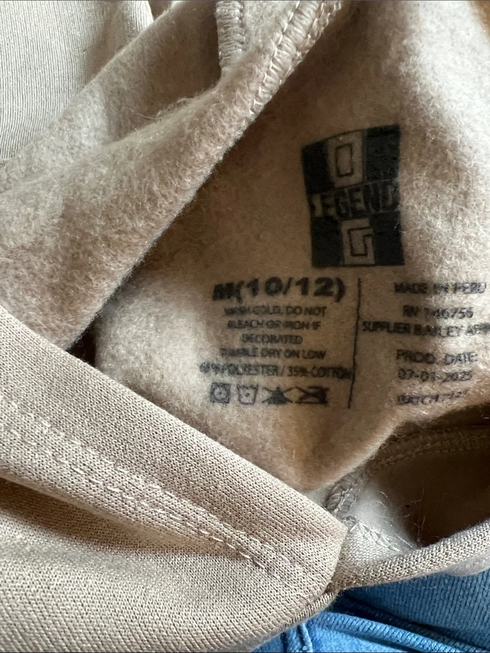 Kids Beige Hoodie with 'Can't Knock The Hustle' Graphic